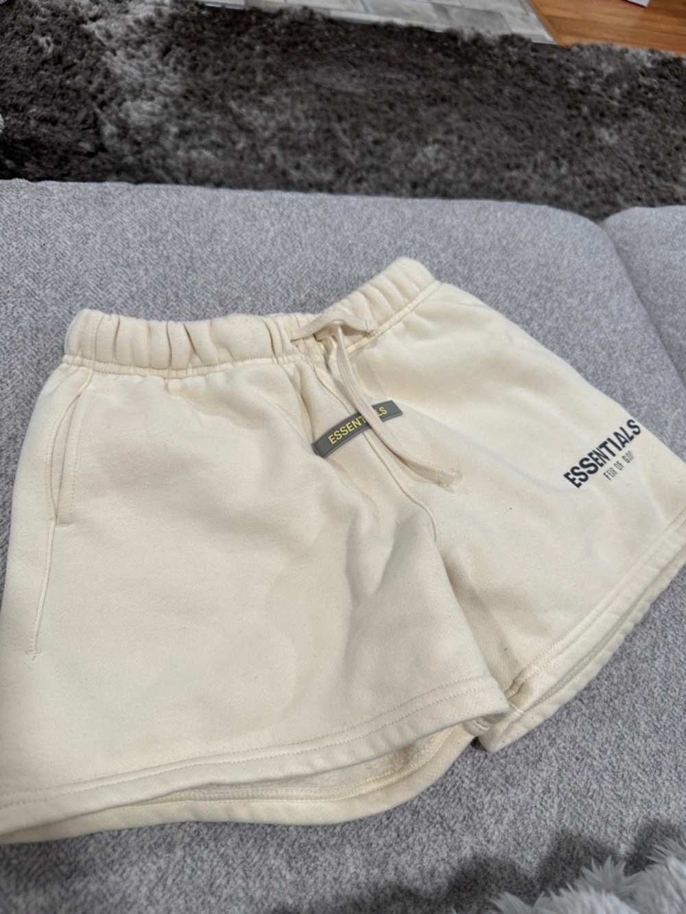 Essentials Kids Cream Drawstring Shorts